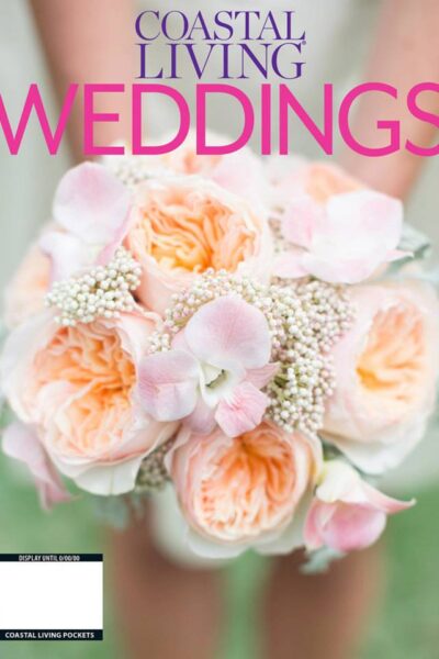 Bouquet of pink and peach flowers.