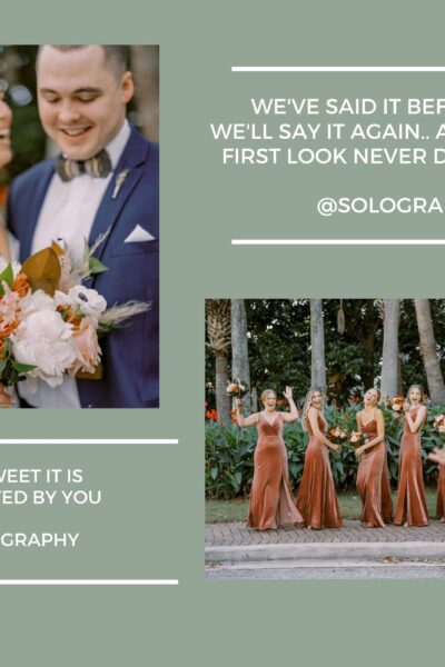 Bride and bridesmaids celebrating with flowers and smiles.