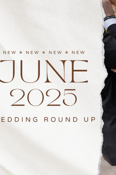 Elegant June 2025 wedding announcement with floral accents.